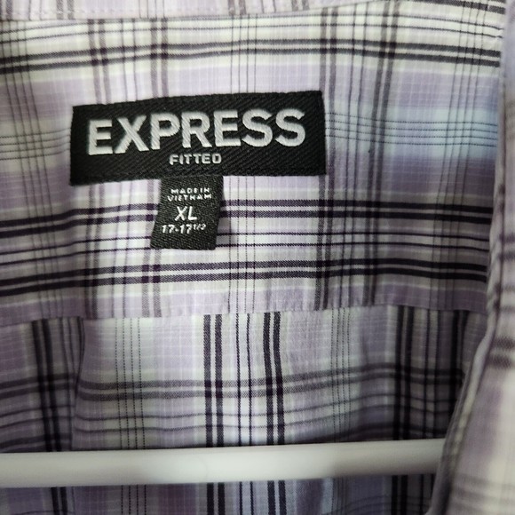 Express Longsleeve Roll Tab Sleeve Button Up Plaid Shirt‎ Mens Size XL - Picture 3 of 6